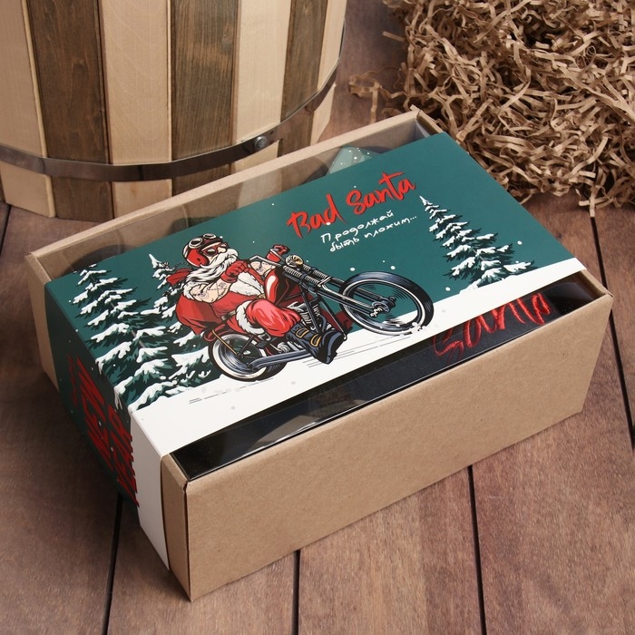 Набор подарочный Набор подарочный "Bad Santa" плед, носки, перчатки, термостакан