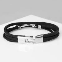 Браслет мужской «Гравитация» бесконечность, цвет чёрный с серебром, 23 см Браслет мужской «Гравитация» бесконечность, цвет чёрный с серебром, 23 см