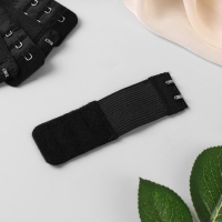 Застёжка-удлинитель для бюстгальтера, 3 ряда 2 крючка, 3,2 × 10,5 см, 5 шт, цвет чёрный Застёжка-удлинитель для бюстгальтера, 3 ряда 2 крючка, 3,2 × 10,5 см, 5 шт, цвет чёрный