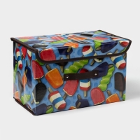 Короб стеллажный для хранения с крышкой &laquo;Эскимо&raquo;, 38,5&times;25&times;24,5 см, цвет синий