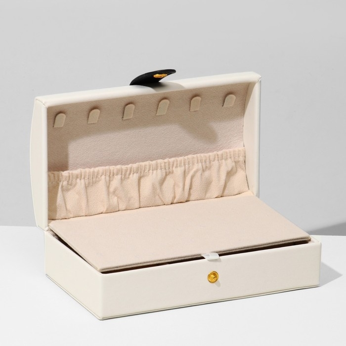 Подставка для украшений &laquo;Шкатулка&raquo; раздвижная, 17&times;9,5&times;6, цвет бежевый