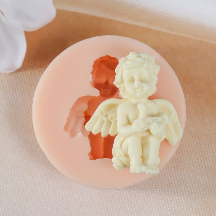 Молд силикон Молд силикон "Ангел с голубем" 4,5х4 см, вес изд 9,6 гр МИКС