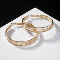 Серьги-кольца &laquo;Карма&raquo; крупная линия, цвет золото, d=4