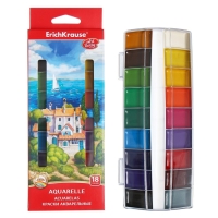 Акварель 18 цветов ErichKrause ArtBerry "Премиум", с УФ-защитой, с увеличенными кюветами XXL, пластик, европодвес, без кисти