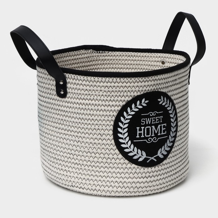 Корзина для хранения LaDо́m Sweet home, ручное плетение, 31&times;31&times;24 см, цвет белый