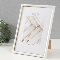 Фоторамка пластик "МИРАМ" 21х29,7 см, (A4) белый (пластиковый экран)