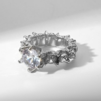 Кольцо &laquo;Драгоценность&raquo; роскошь, цвет белый в серебре, размер 18