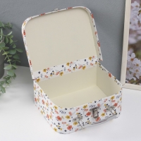 Шкатулка картон сундучок "Цветочная" набор 3 шт 29,5х21,5х9,6 24,5х18,5х9 19,5х15,5х8,2 см   1023563