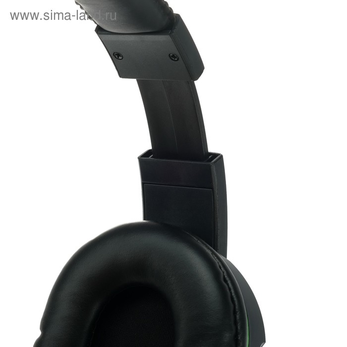 Наушники Ritmix RH-555M Gaming, игровые, полноразмерные, микрофон, 3.5мм, 1.8м, черно/зелен