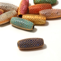 Бусина &laquo;Орнамент&raquo; ромбы блестящие, 3&times;1,2&times;1,2см, (набор 10 шт.), цвет МИКС