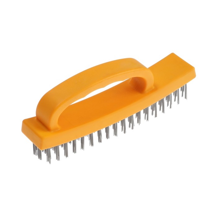 Щетка металлическая ручная ТУНДРА, пластиковая рукоятка, 4-рядная Щетка металлическая ручная ТУНДРА, пластиковая рукоятка, 4-рядная