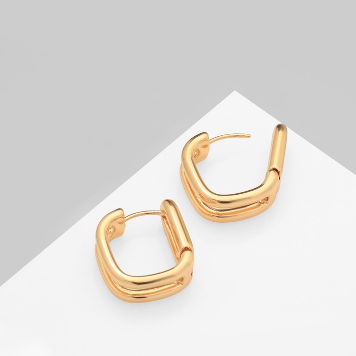 Серьги металл &laquo;Аккорд&raquo; параллель, цвет золото