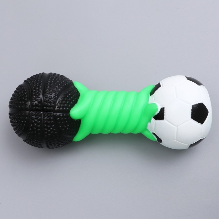 Игрушка пищащая Игрушка пищащая "Гантель большая" для собак, усиленная, 19 см, микс цветов