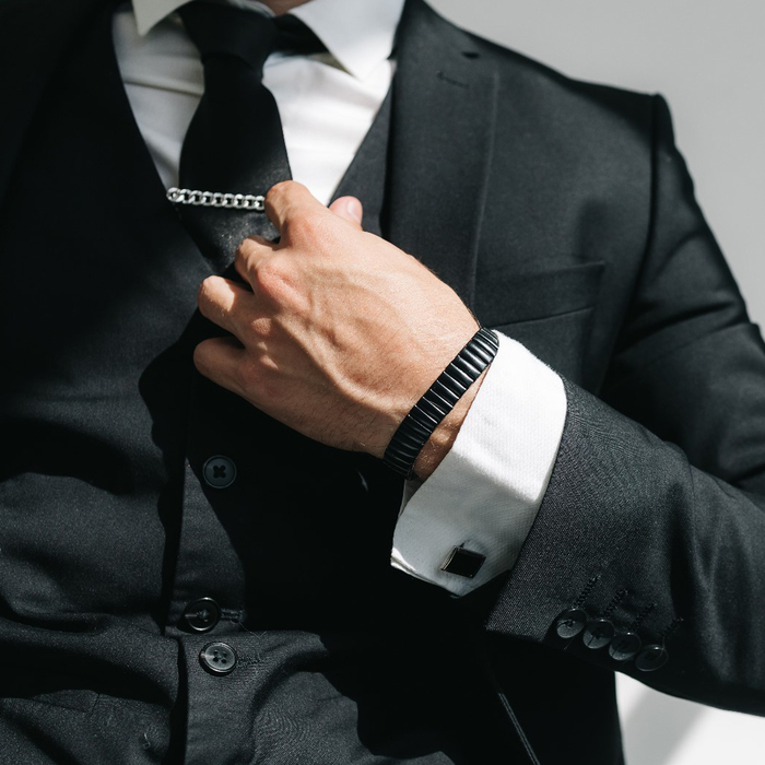 Браслет мужской &laquo;Каркас&raquo; портал, цвет чёрный, d=6,5