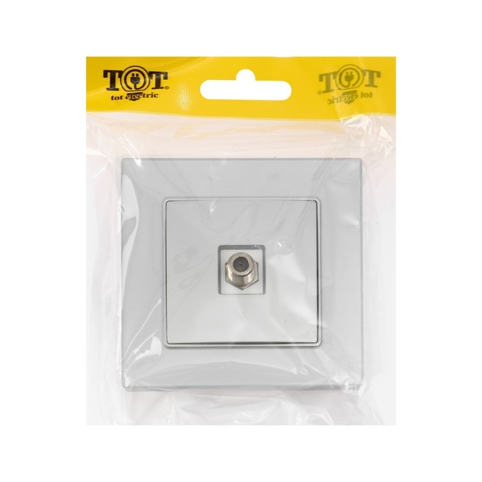 Розетка телевизионная одноместная TOT Matte Glass, скрытая, стекло, серебристая Розетка телевизионная одноместная TOT Matte Glass, скрытая, стекло, серебристая