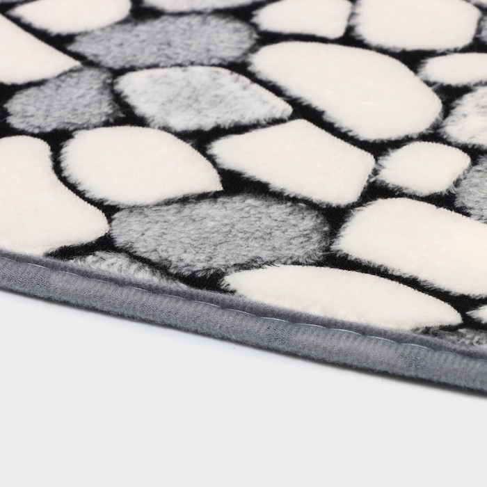 Набор ковриков для ванной и туалета Доляна &laquo;Галька&raquo;, 2 шт, 40&times;49 см, 50&times;80 см