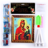 Алмазная вышивка с частичным заполнением «Богородица» 21 × 25 см, холст, ёмкость Алмазная вышивка с частичным заполнением «Богородица» 21 × 25 см, холст, ёмкость