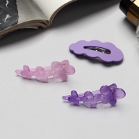 Зажим для волос «Джаннет» (набор 3 шт) 5 см, фиолетовый Зажим для волос «Джаннет» (набор 3 шт) 5 см, фиолетовый