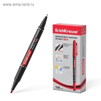 Маркер перманентный ErichKrause Double P-80, 0.45-1.65 мм, двусторонний, красный Маркер перманентный ErichKrause Double P-80, 0.45-1.65 мм, двусторонний, красный