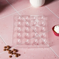 Форма для шоколада и конфет &laquo;Полусфера&raquo;, 23,6&times;18,8 см, 20 ячеек 4&times;4&times;1,8 см, цвет прозрачный