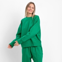 Комплект женский повседневный (свитшот и брюки), зеленый, размер 46-48 Комплект женский повседневный (свитшот и брюки), зеленый, размер 46-48