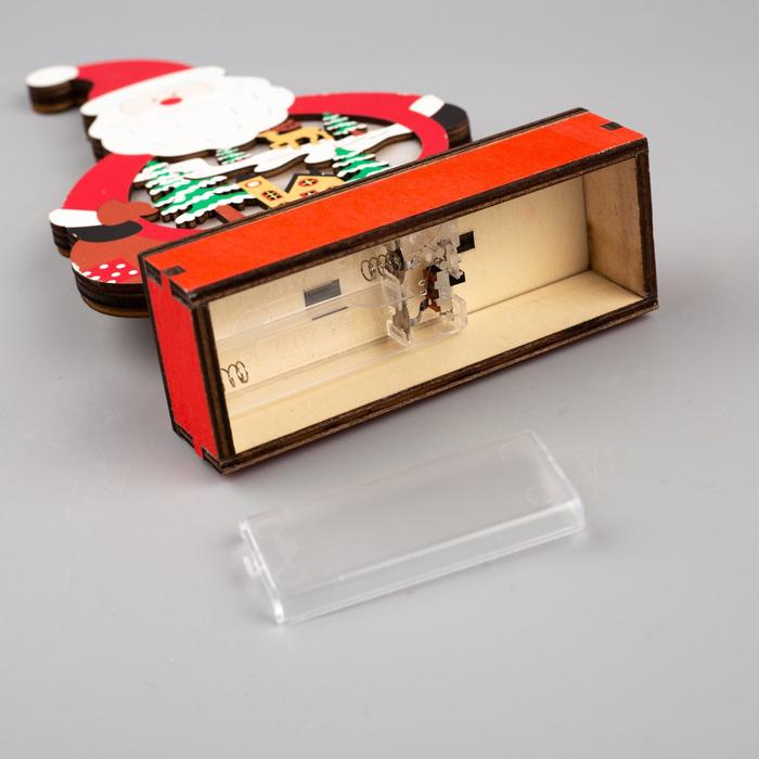 Светодиодная фигура &laquo;Дед Мороз&raquo; 13 &times; 14 &times; 5 см, дерево, батарейки ААх2 (не в комплекте), свечение тёплое белое