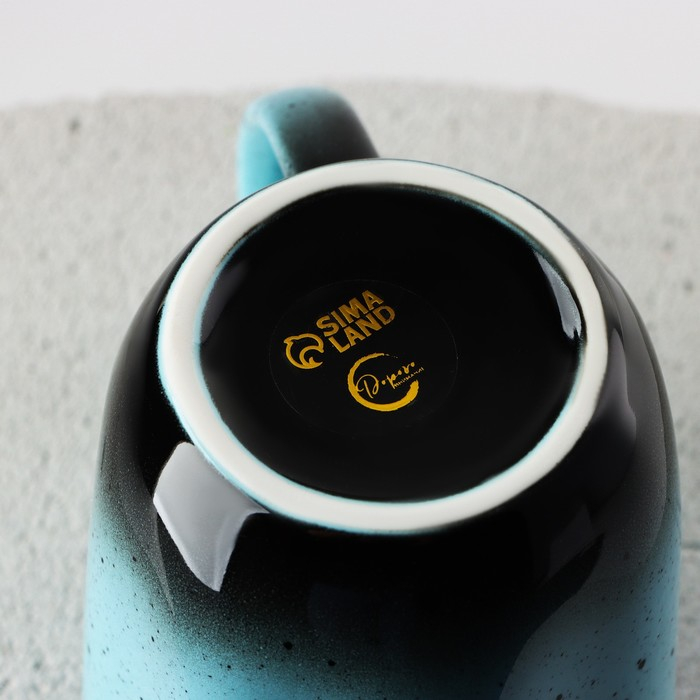 Кружка керамическая неровный край «Синяя», 350 мл, цвет синий Кружка керамическая неровный край «Синяя», 350 мл, цвет синий