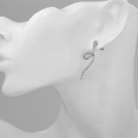 Новый год! Символ года 2025! Серьги со стразами «Змейка» спираль мини, цвет белый в серебре Новый год! Символ года 2025! Серьги со стразами «Змейка» спираль мини, цвет белый в серебре