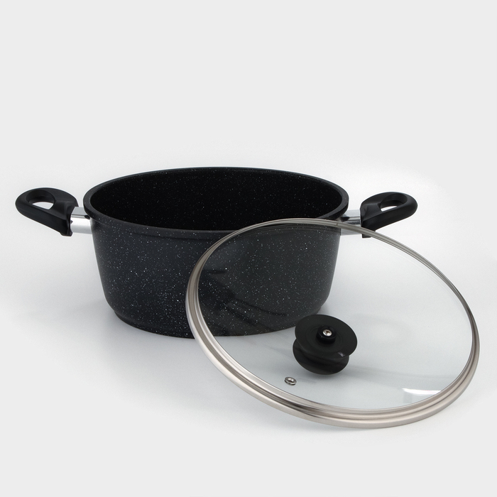 Кастрюля Доляна &laquo;Элит&raquo;, 4 л, d=26 см, h=11 см, антипригарное покрытие, стеклянная крышка