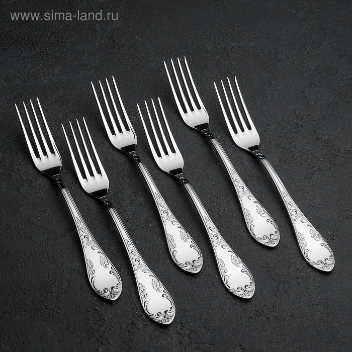 Набор столовых приборов &laquo;Посольский&raquo;, 24 предмета, декоративная коробка, цвет серебряный