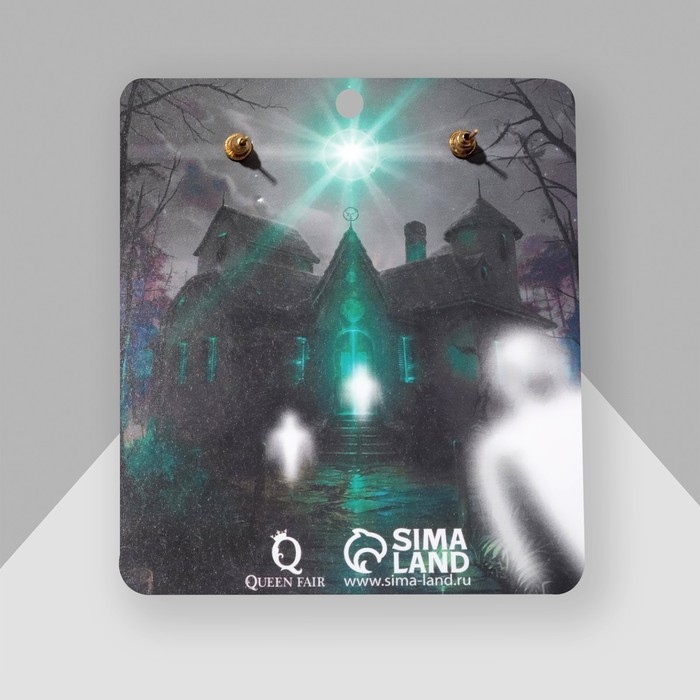 Серьги &laquo;Пауки&raquo; с паутиной, цвет серый в золоте, 8 см