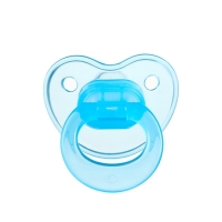 Соска - пустышка силиконовая классическая, от 0 мес., с колпачком, цвет голубой