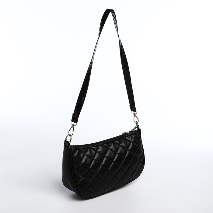 Сумка багет на молнии, цвет чёрный