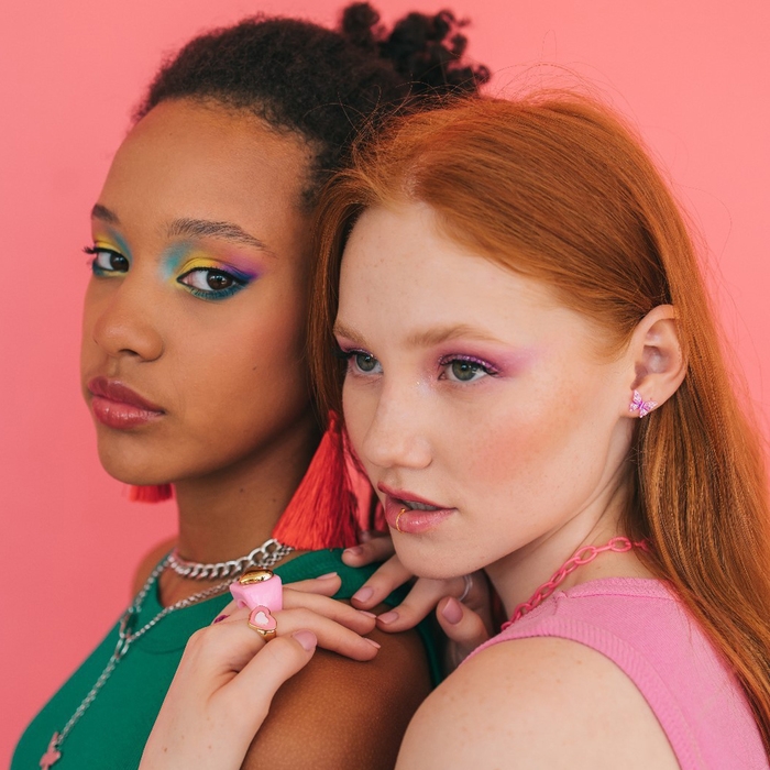 Набор серьги 12 пар &laquo;Принцесса&raquo; ромашки, цветные в золоте