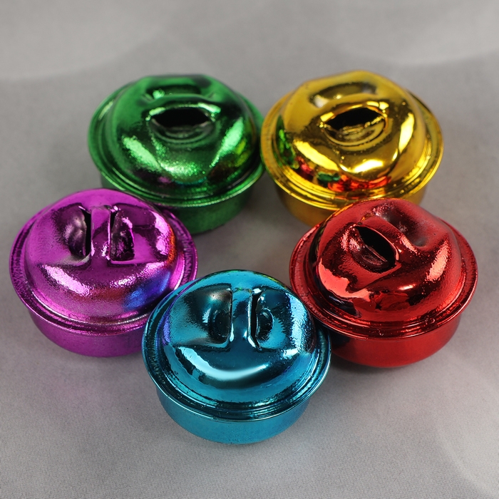 Бубенчики, набор 12 шт., размер 1 шт. &mdash; 2 &times; 2 см, цвет красный, жёлтый, розовый, синий, зелёный