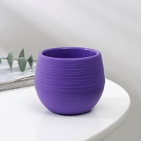 Горшок для цветов с поддоном &laquo;Япония&raquo;, 125 мл, d=8 см, h=6,5 см, цвет фиолетовый