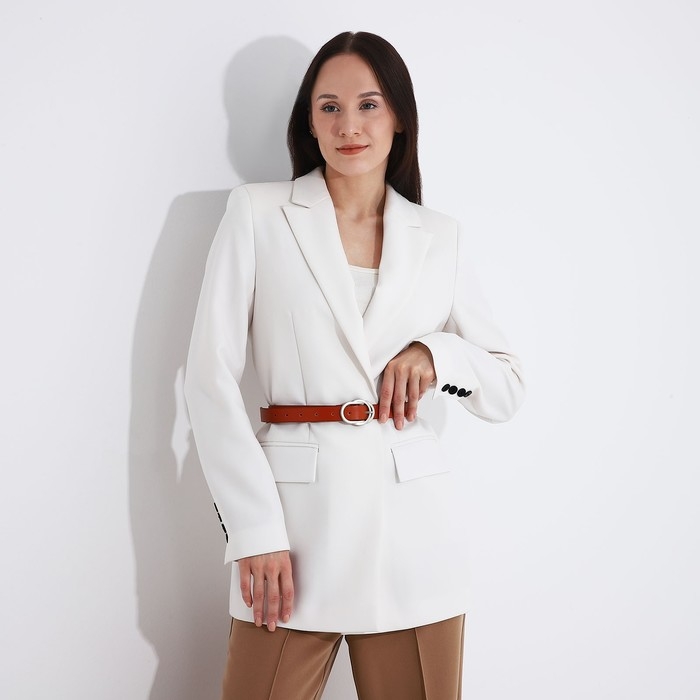 Ремень женский, ширина 2,4 см, винт, пряжка металл, цвет рыжий