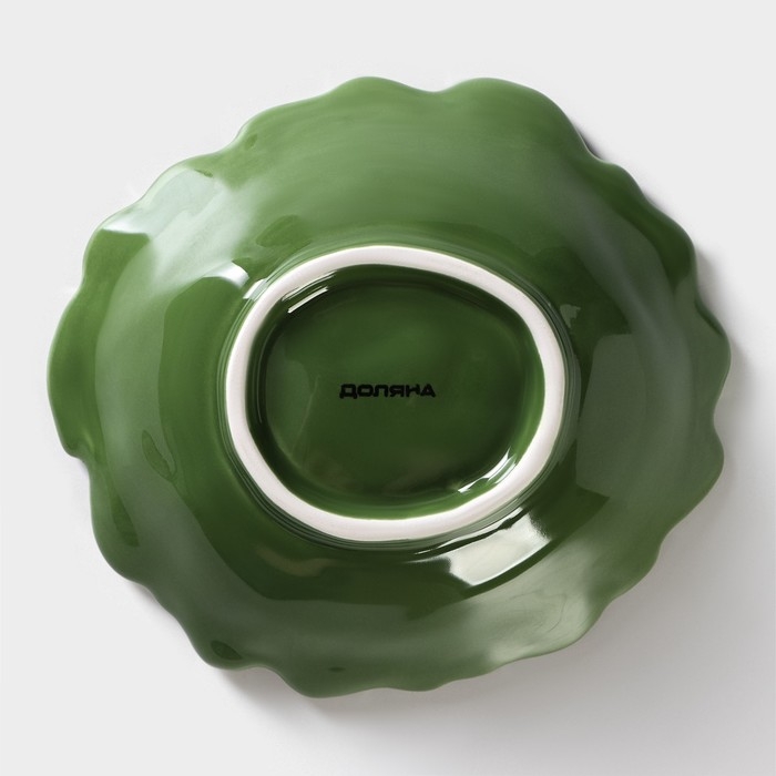 Салатник Доляна &laquo;Лист&raquo;, 270 мл, 13,8&times;12,4 см, цвет зелёный