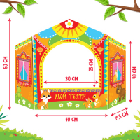 Ширма для кукольного театра. &laquo;Зверушки&raquo; настольный, оранжевый