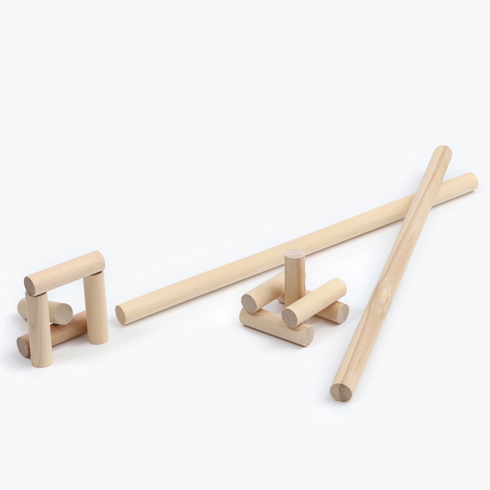 Спортивная игра «Городки» в коробке (дерево, 12 элементов, 15 фигур) Спортивная игра «Городки» в коробке (дерево, 12 элементов, 15 фигур)