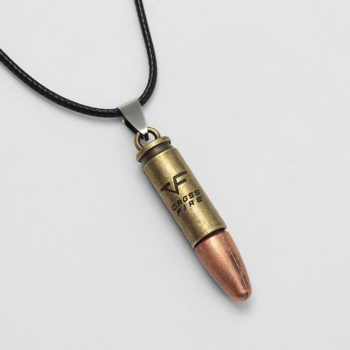 Кулон на шнурке &laquo;Кот в очках&raquo; пуля, цвет чернёное золото на чёрном шнурке, 47 см