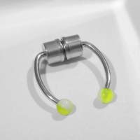 Пирсинг в нос (фейк для септума) со сменными насадками, на магните, цвет МИКС в серебре