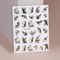 Наклейки для ногтей «Феерия», фольгированные, цвет чёрный/жёлтый Наклейки для ногтей «Феерия», фольгированные, цвет чёрный/жёлтый