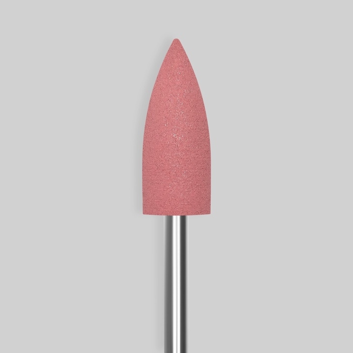 Фреза силиконовая для полировки, средняя, 6 &times; 16 мм, в пластиковом футляре, цвет розовый