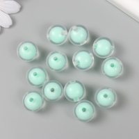 Бусины для творчества пластик "Фисташка" глянец набор 30 гр  d=1,6 см