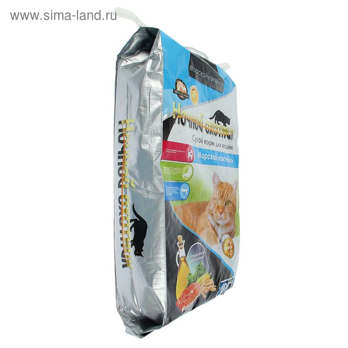 Сухой корм для кошек премиум класса Сухой корм для кошек премиум класса "Ночной охотник" Морской коктейль, 10 кг