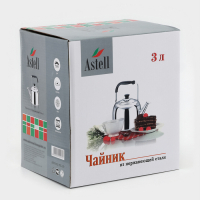 Чайник из нержавеющей стали, 3 л, капсульное дно, индукция Чайник из нержавеющей стали, 3 л, капсульное дно, индукция