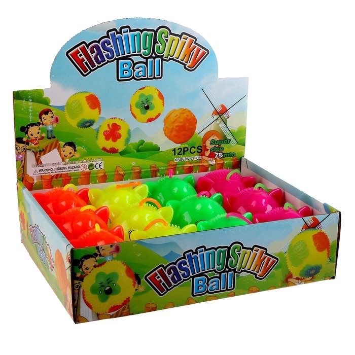 Ёжка &laquo;Котик&raquo; световой с пищалкой, цвета МИКС