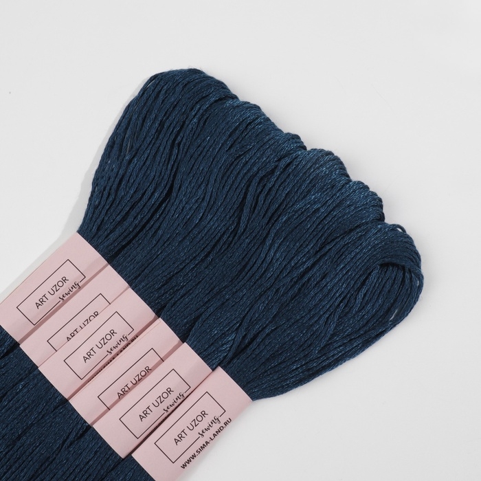 Набор ниток мулине №3750, 8 &plusmn; 1 м, 6 шт, цвет чёрно-синий