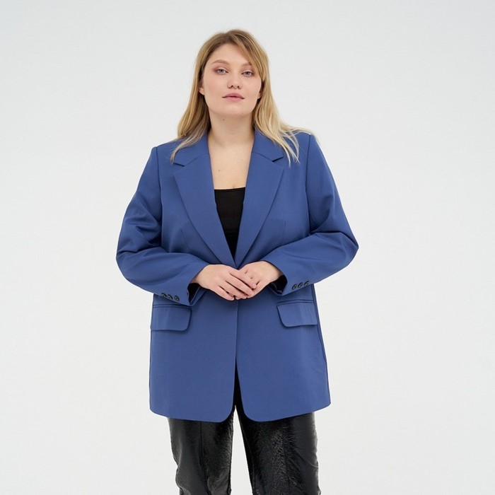 Пиджак женский MIST plus-size, р.56, синий Пиджак женский MIST plus-size, р.56, синий